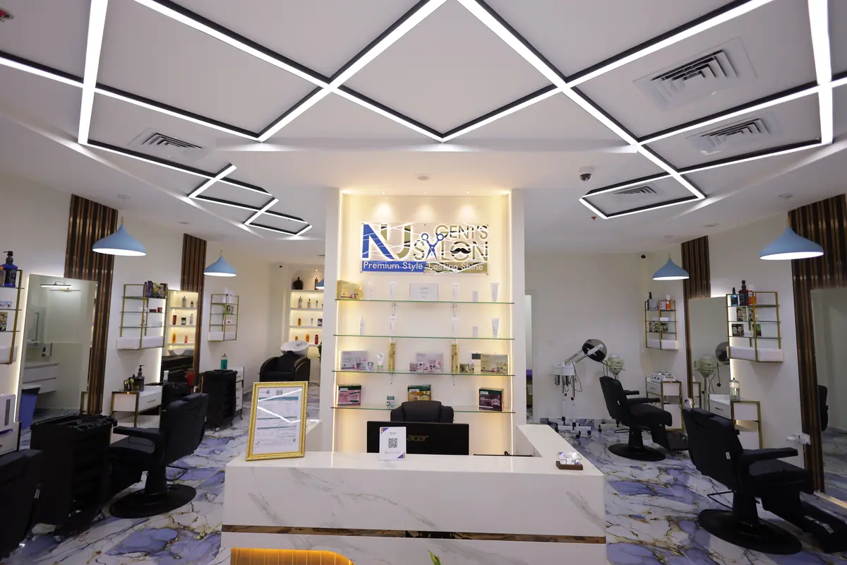 The reception desk at NU Gent&rsquo;s Salon, Moopans Mall